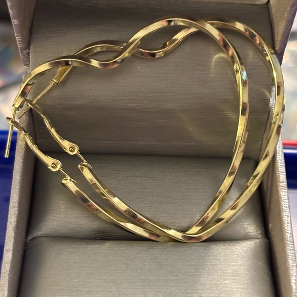 NWOT: Gold Hoop Earrings - Picture 3 of 3